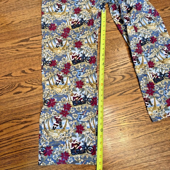 Tommy Bahama Santa Christmas Pajama Lounge Medium Hawaiian Motorcycle Biker - Picture 7 of 7